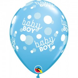 6 GLOBOS 11" LATEX BABY BOY CELESTE