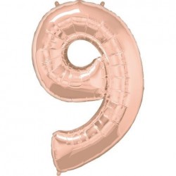   GLOBO 34" FOIL FORMA N9 ROSA ORO