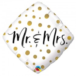 GLOBO 18" FOIL ROMBO MRMRS TOPOS ORO