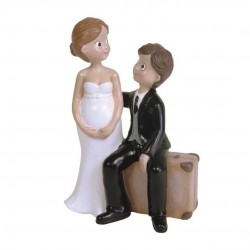 FIGURA PAREJA NOVIA EMBARAZADA 16CM