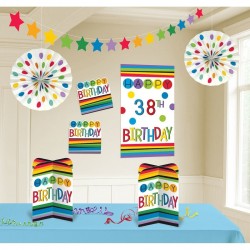 KIT 8PZA DECORACION CUMPLEAÑOS PERSONALI