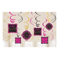 PAQ.12/U TIRA ESPIRAL H.BIRTHDAY ROSA