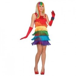  DISFRAZ T-STD CHICA ARCO IRIS  FLECOS