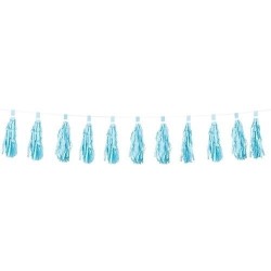   GUIRNALDA PAPEL POMPON CELESTE 3M