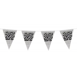 BANDERIN TRIANGULO 25 HOLOGR. PLATA 8MT