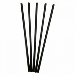 250 PAJITAS RECTA PAPEL NEGRA 20CM  