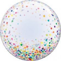 GLOBO 24" BURBUJA CONFETI MULTICOLOR