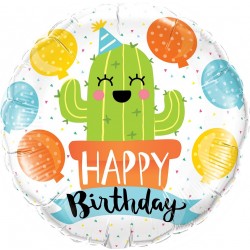 GLOBO 18" FOIL HAPPY BIRTHDAY CACTUS