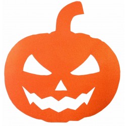 SILUETA CALABAZA COLOR GLITTER NARANJA