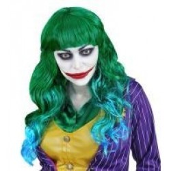 PELUCA VERDE PUNTAS AZUL EVIL JOKER