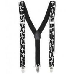 TIRANTES NEGRO CRUCES BLANCAS
