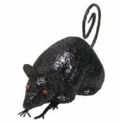 RATONCITO NEGRO C/PURPURINA 12CM