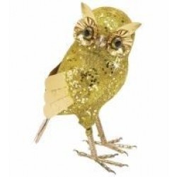   BUHO ESCARCHA ORO 18,5CM