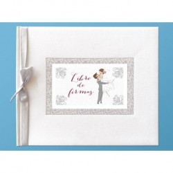LIBRO FIRMAS BODA PAREJA DE NOVIOS