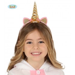 DIADEMA INFANTIL UNICORNIO ORO