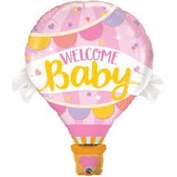 GLOBO 42" FOIL GLOBO WELCOME BABY ROSA