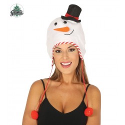 GORRO MUÑECO DE NIEVE CON BOLAS 30CM