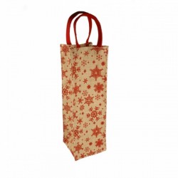 BOLSA BOTELLA YUTE ESTRELLAS 11X35CM