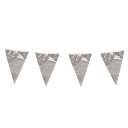  BANDERIN TRIANGULO METAL PLATA 10MT