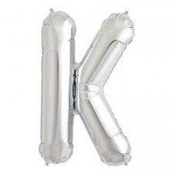 $ GLOBO 34" FOIL LETRA K METAL PLATA