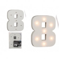 $ NUMERO 8 MADERA ILUMINADA 7LED 16CM