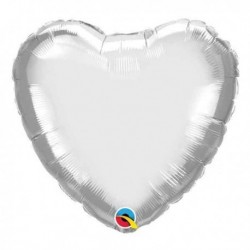  E/GLOBO 18" FOIL CORAZ CHROME PLATA