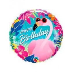 GLOBO 18" FOIL HDAY TROPICAL FLAMINGO