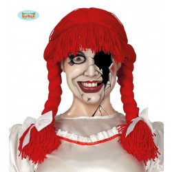    PELUCA CON TRENZAS ROJA LANA