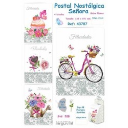 $D TARJETA POSTAL SEÑORA NOSTALGICA