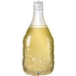 GLOBO 39" FORMA BOTELLA VINO ORO