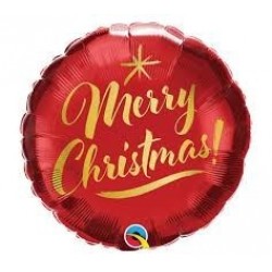 GLOBO 18" FOIL RND ROJO MERRY CHRISTM