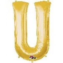 $ GLOBO 16" PALO FOIL LETRA U ORO