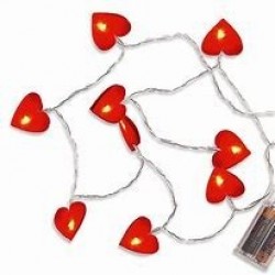 GUIRNALDA CORAZON C/10 LED BLANCA 1.20M