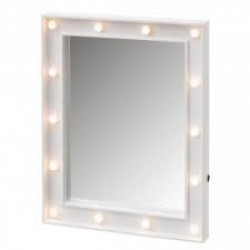 $ ESPEJO PLASTICO CON 14 LED 49X39CM