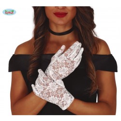    GUANTES CALADOS BLANCOS 22CM