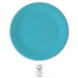   8 PLATOS CARTON AZUL 19,5CM