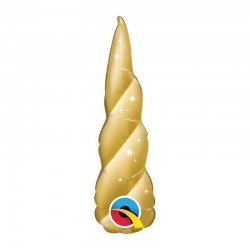 GLOBO 14" PALO FOIL CUERNO UNICORNIO ORO