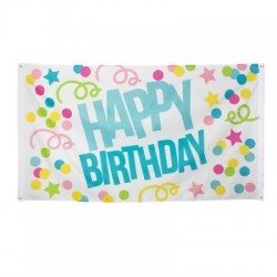  BANDERA "HAPPY BIRTHDAY" 90X150CM