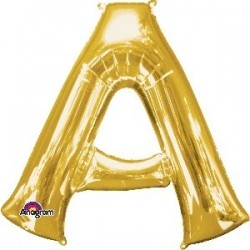   GLOBO 34" FOIL LETRA A METAL ORO