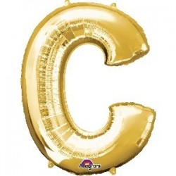   GLOBO 34" FOIL LETRA C METAL ORO