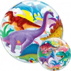 GLOBO 22" BURBUJA DINOSAURIOS COLOR