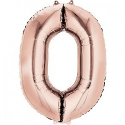 $   GLOBO 34" FOIL FORM N0 ROSA ORO