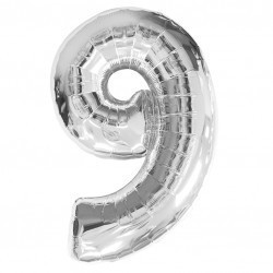 $  GLOBO 34" FOIL FORM N9 MET PLATA