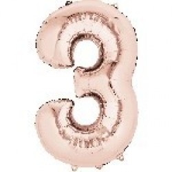 $  GLOBO 34" FOIL FORMA N3 ROSA ORO