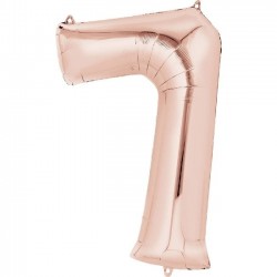 $  GLOBO 34" FOIL FORMA N7 ROSA ORO
