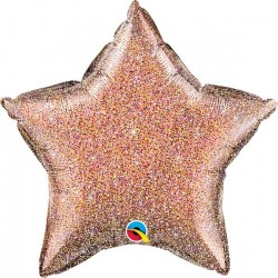 GLOBO 18" FOIL ESTRELLA HOLOGR. ROSE GOL
