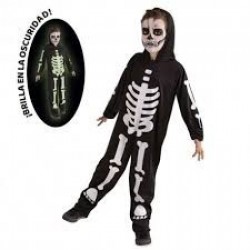 DISFRAZ 8A10AÑO ESQUELETO GLOW IN DARK