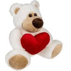 PELUCHE OSO C/CORAZON ROJO 20CM