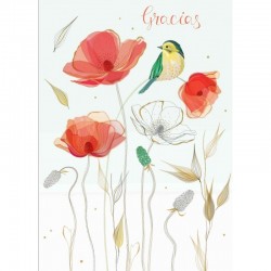 TARJETA AMAPOLAS GRACIAS  