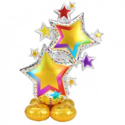 GLOBO 58" FOIL AIRLOONZ ESTRELLAS COLOR